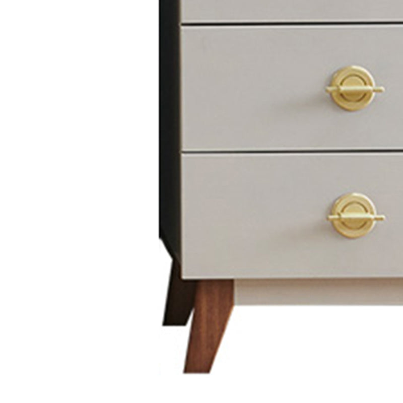 Contemporary Vertical Chest Bedroom Storage Chest in White with Drawers