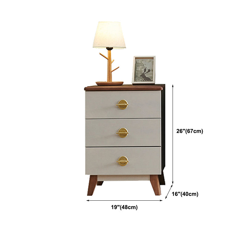 Contemporary Vertical Chest Bedroom Storage Chest in White with Drawers