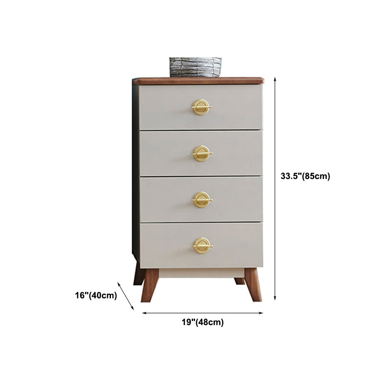 Contemporary Vertical Chest Bedroom Storage Chest in White with Drawers