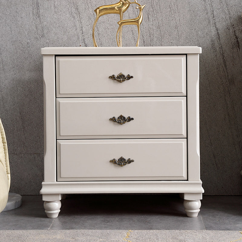 17.5" W Modern Storage Chest Dresser White Rubber Wood Storage Chest with Drawers