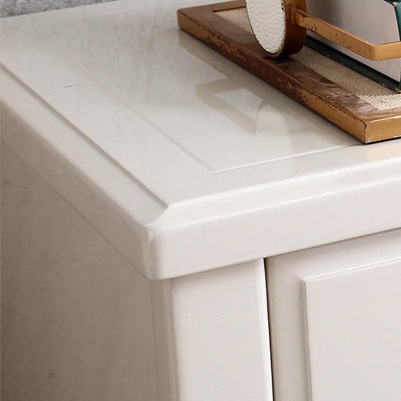 17.5" W Modern Storage Chest Dresser White Rubber Wood Storage Chest with Drawers