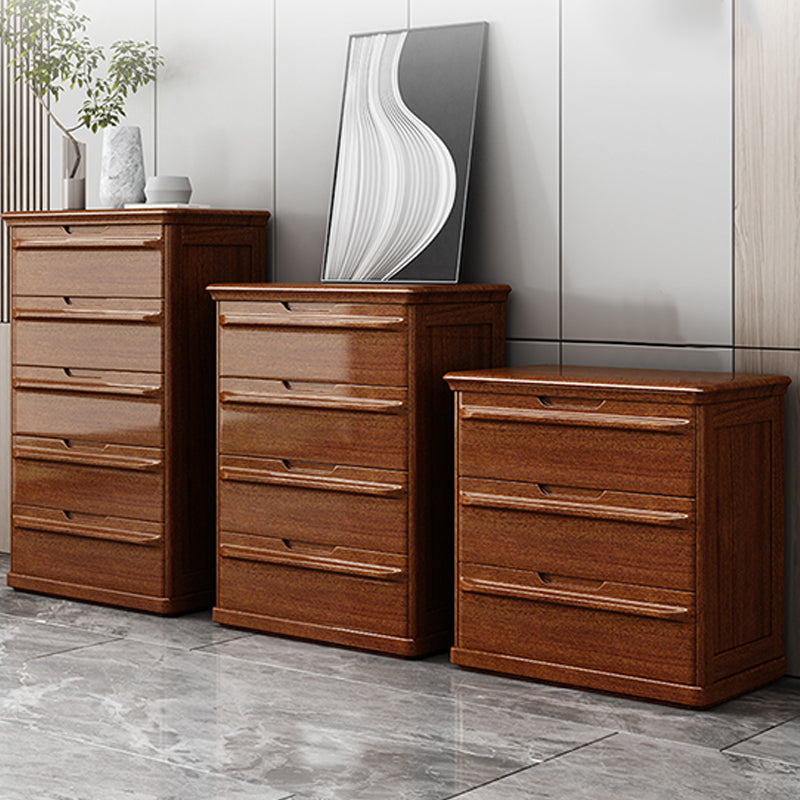 16.9" W Brown Storage Chest Dresser Walnut Vertical Storage Chest with Drawers