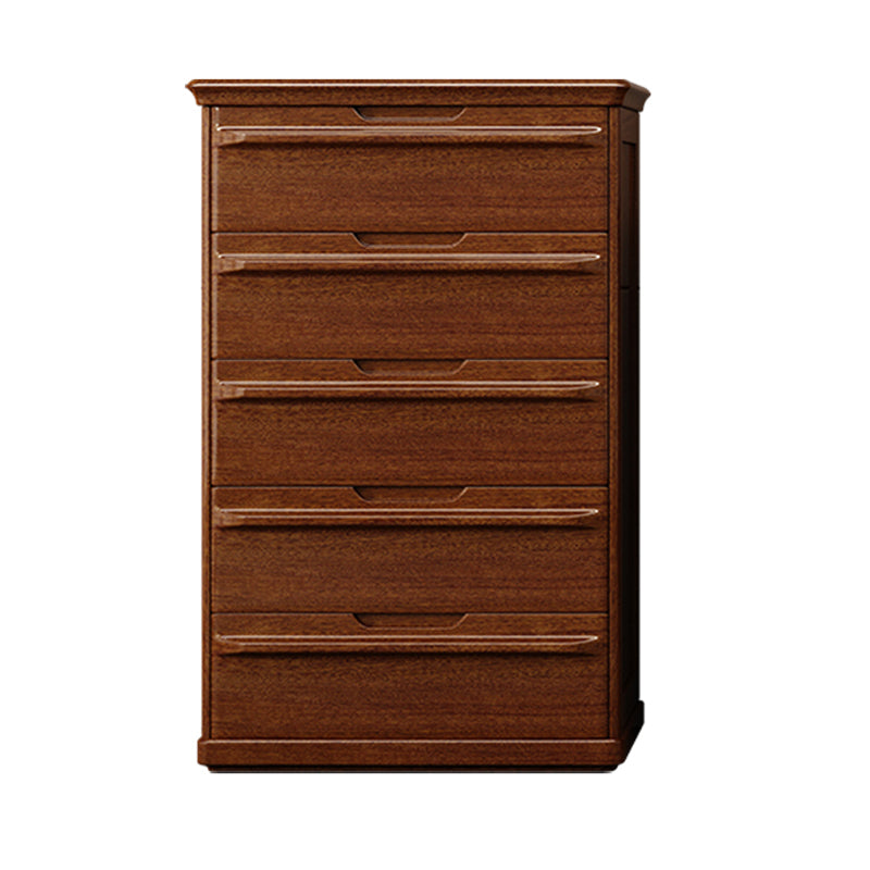 16.9" W Brown Storage Chest Dresser Walnut Vertical Storage Chest with Drawers