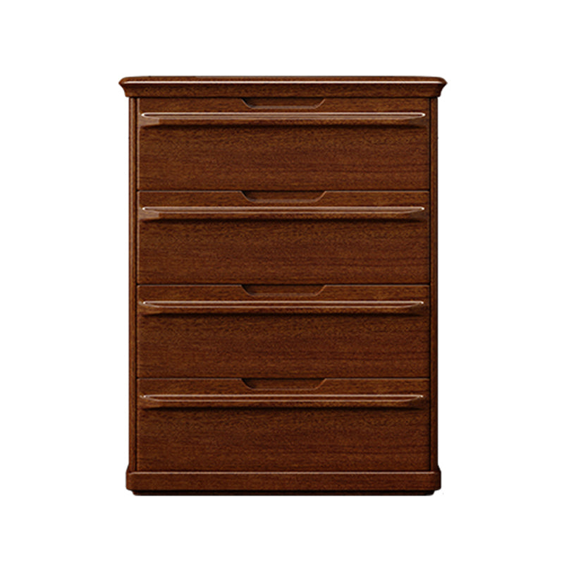 16.9" W Brown Storage Chest Dresser Walnut Vertical Storage Chest with Drawers