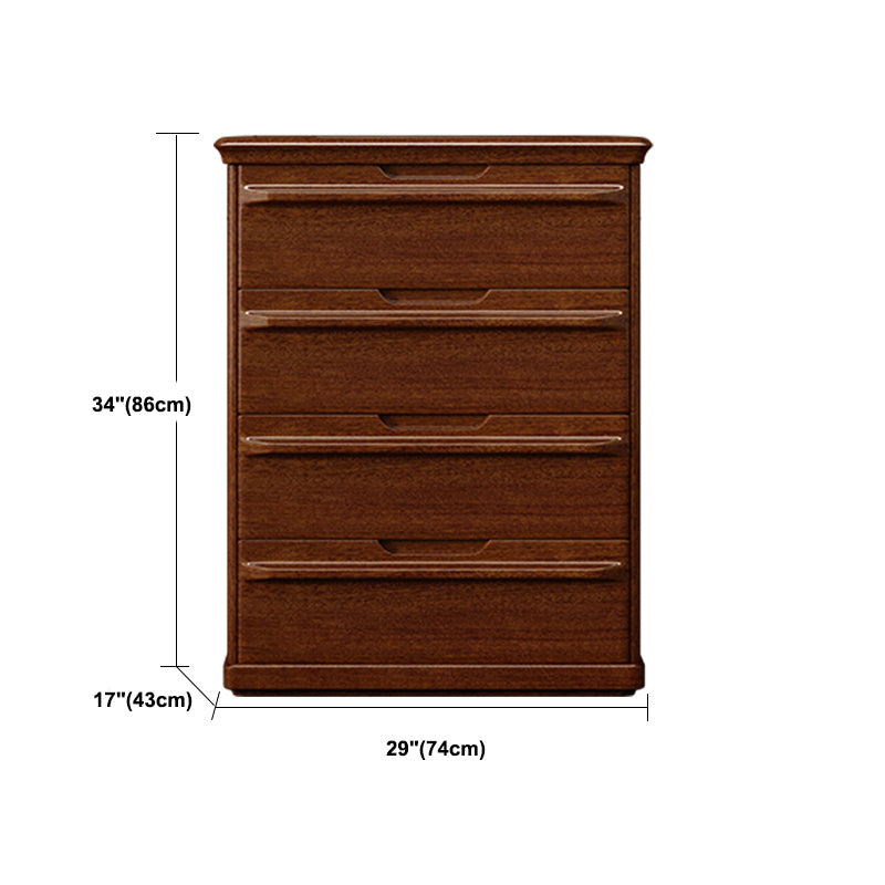 16.9" W Brown Storage Chest Dresser Walnut Vertical Storage Chest with Drawers