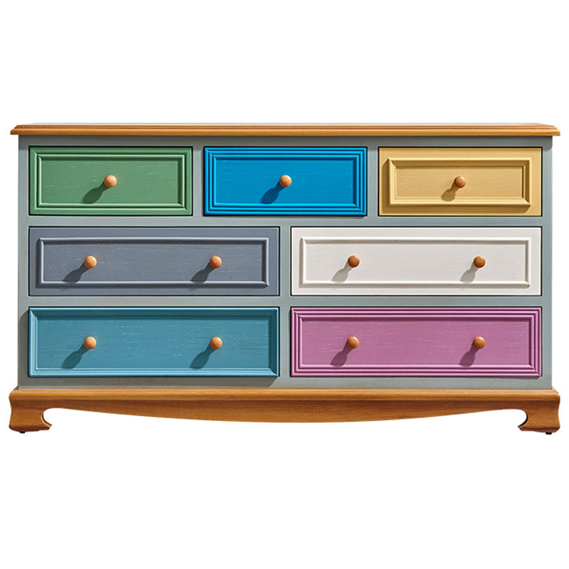 Coastal Style Storage Chest 7 Drawers Storage Chest Dresser for Bedroom
