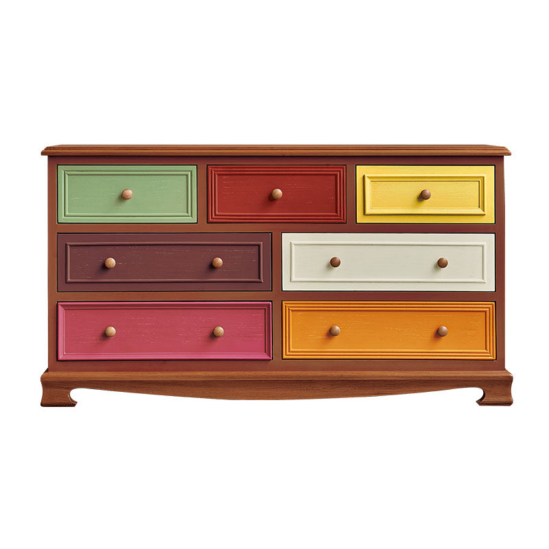 Coastal Style Storage Chest 7 Drawers Storage Chest Dresser for Bedroom
