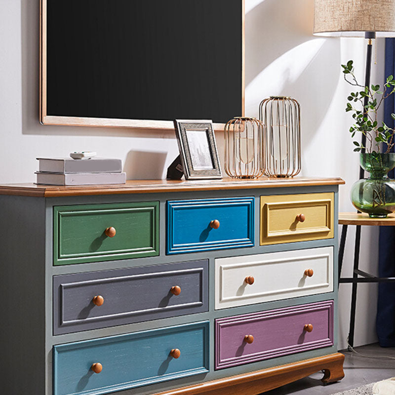 Coastal Style Storage Chest 7 Drawers Storage Chest Dresser for Bedroom