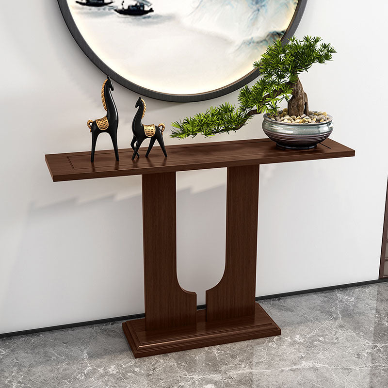 12" W Rectangle Console Table Pine Mid-Century Modern Accent Table for Hall
