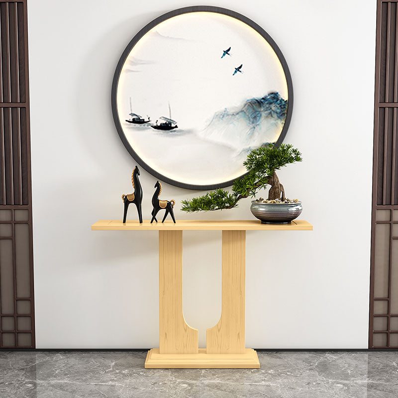 12" W Rectangle Console Table Pine Mid-Century Modern Accent Table for Hall