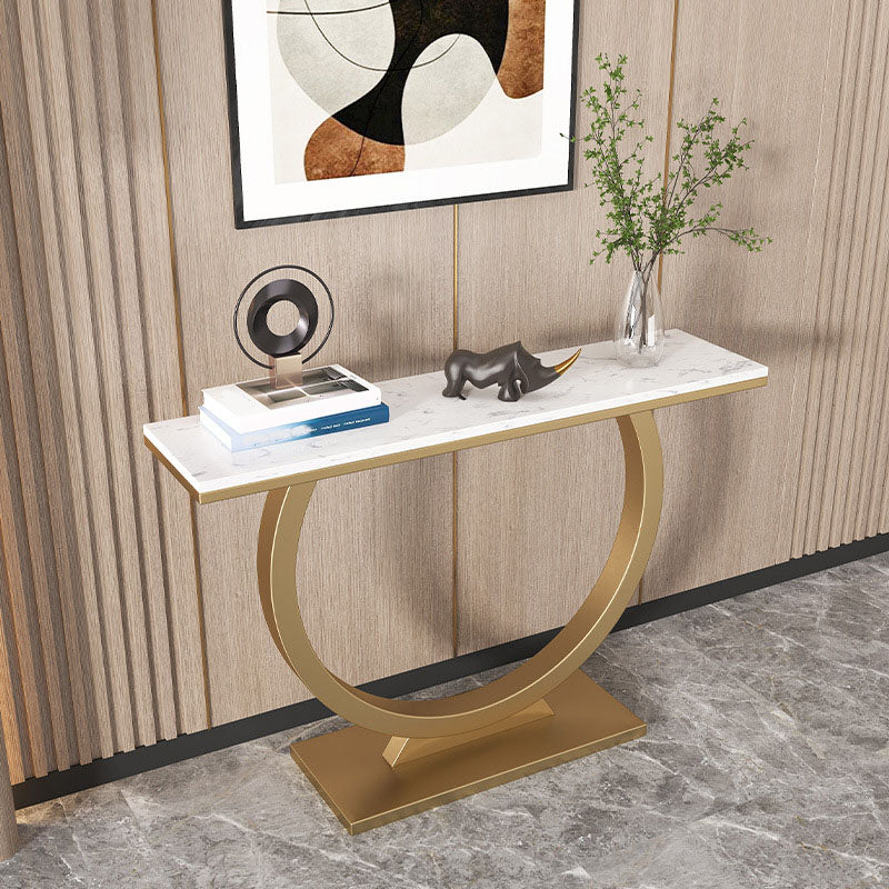 Modern Marble Console Sofa Table Rectangle Iron Console Accent Table for Hall