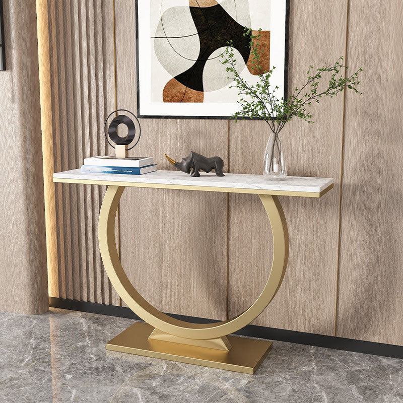 Modern Marble Console Sofa Table Rectangle Iron Console Accent Table for Hall