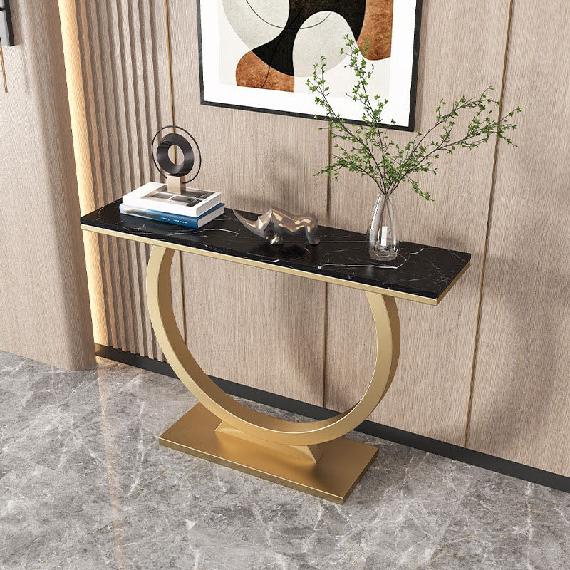 Modern Marble Console Sofa Table Rectangle Iron Console Accent Table for Hall