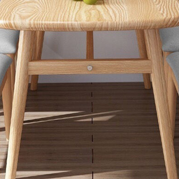 Rectangular Solid Wood Dining Table Modern Furniture with 4 Legs in Matte Finish