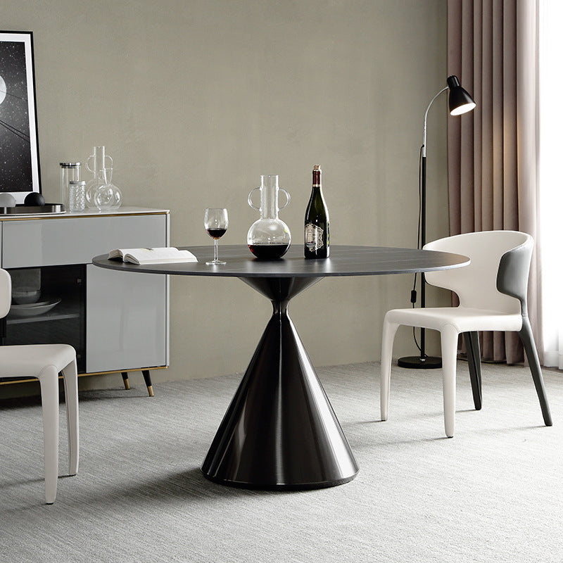 Stone Top Dining Table Modern Pedestal Dining Table for Home