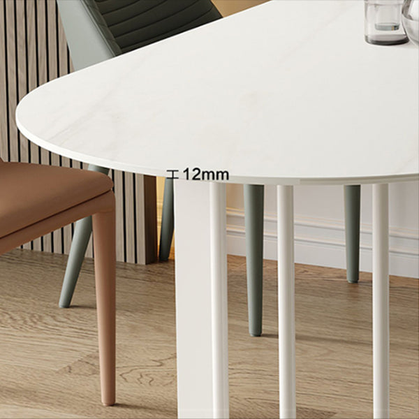 Double Pedestal Dining Table Modern Stone Dining Table for Kitchen