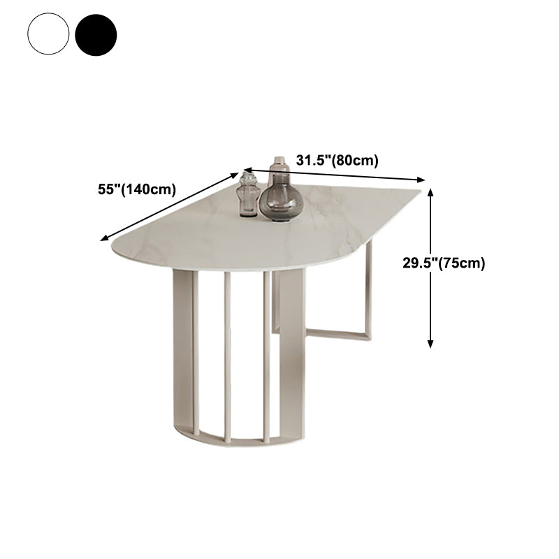 Double Pedestal Dining Table Modern Stone Dining Table for Kitchen