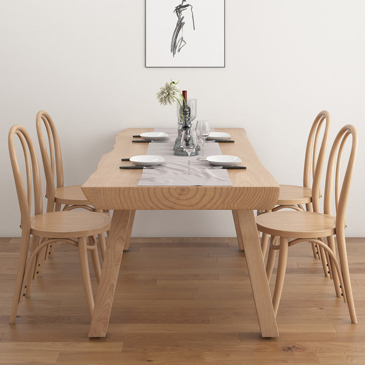 Pine Wood Dining Table Traditional Luxury Dining Table with 4 Legs