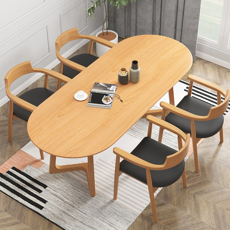 Modern Oval Dining Table Pine Solid Wood Dining Table for Kitchen