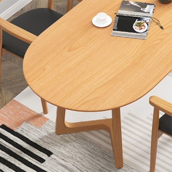 Modern Oval Dining Table Pine Solid Wood Dining Table for Kitchen