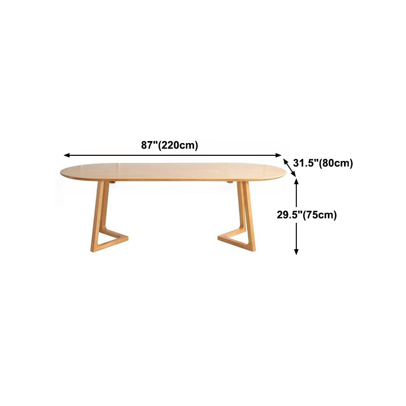 Modern Oval Dining Table Pine Solid Wood Dining Table for Kitchen