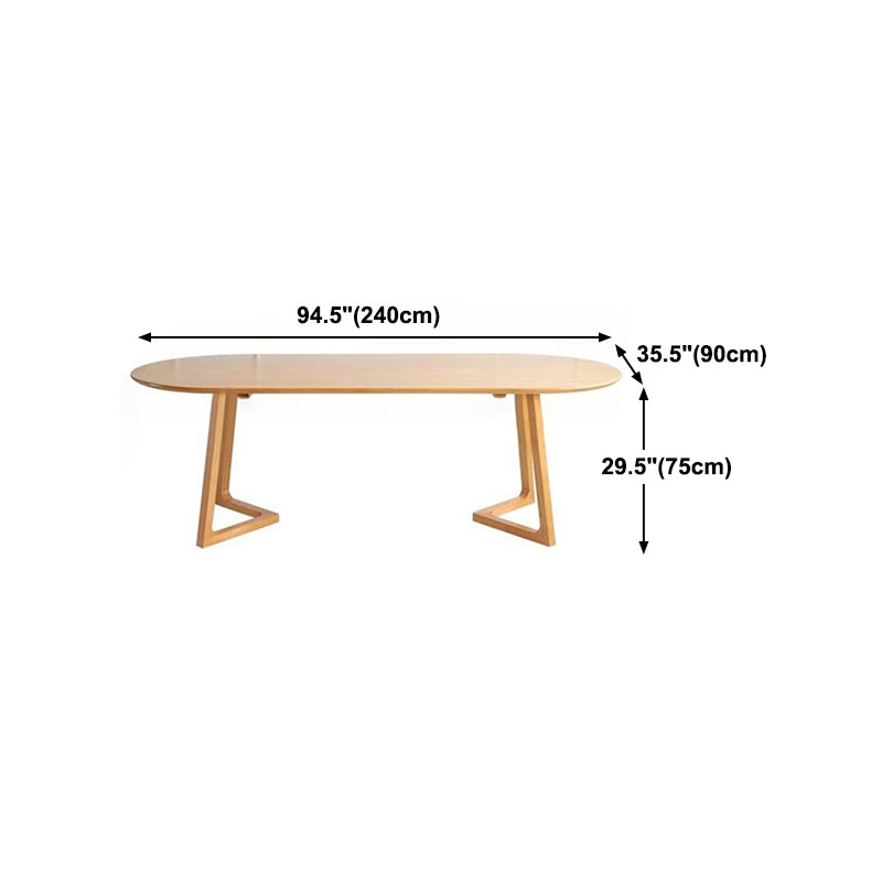 Modern Oval Dining Table Pine Solid Wood Dining Table for Kitchen