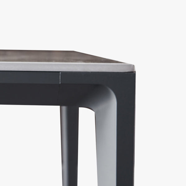 Rectangular Stone Dining Table Modern 4 Legs Furniture in Matte Finish for Indoor