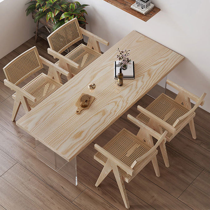 Solid Wood Dining Table Traditional Luxury Dining Table with Double Pedestal Base