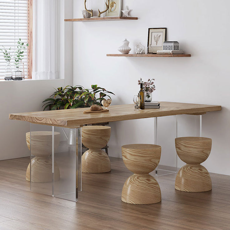 Solid Wood Dining Table Traditional Luxury Dining Table with Double Pedestal Base