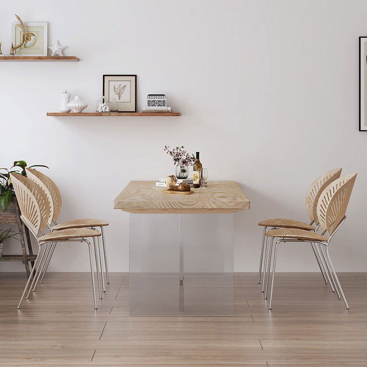 Solid Wood Dining Table Traditional Luxury Dining Table with Double Pedestal Base