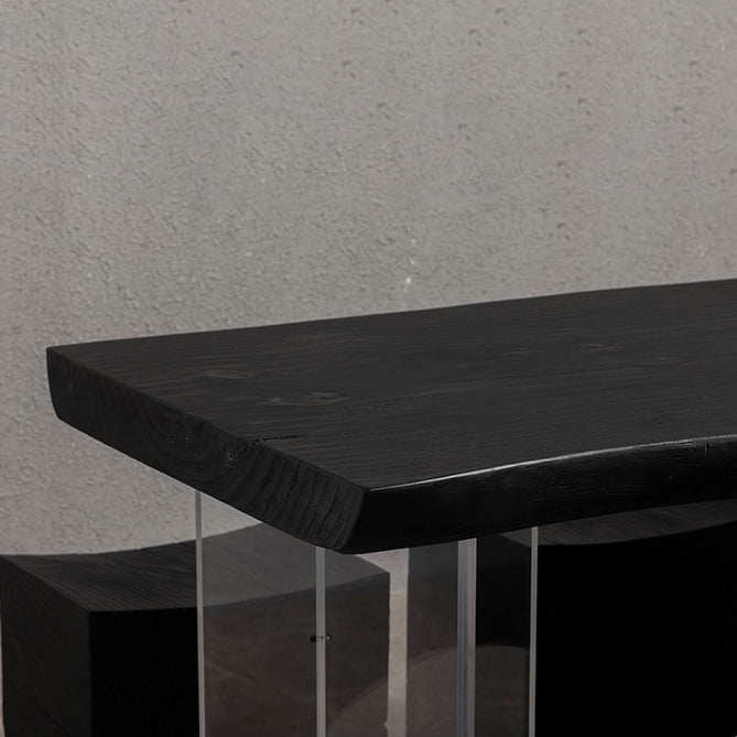 Wood Top Dining Table Traditional Luxury Table with Double Pedestal Base