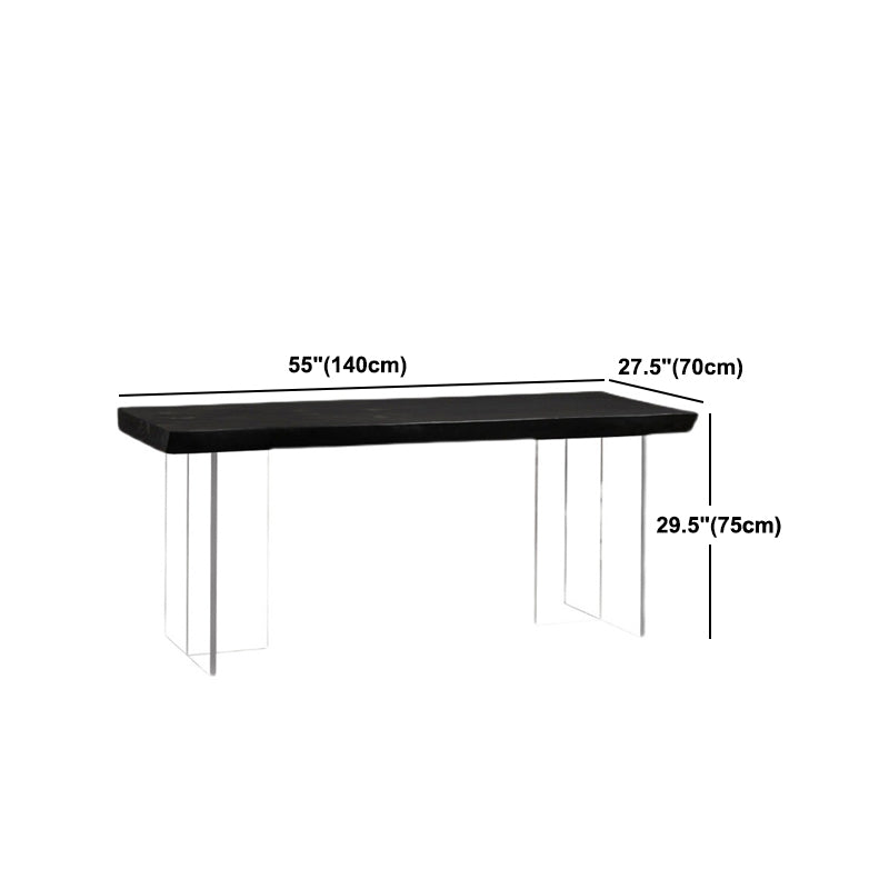 Wood Top Dining Table Traditional Luxury Table with Double Pedestal Base