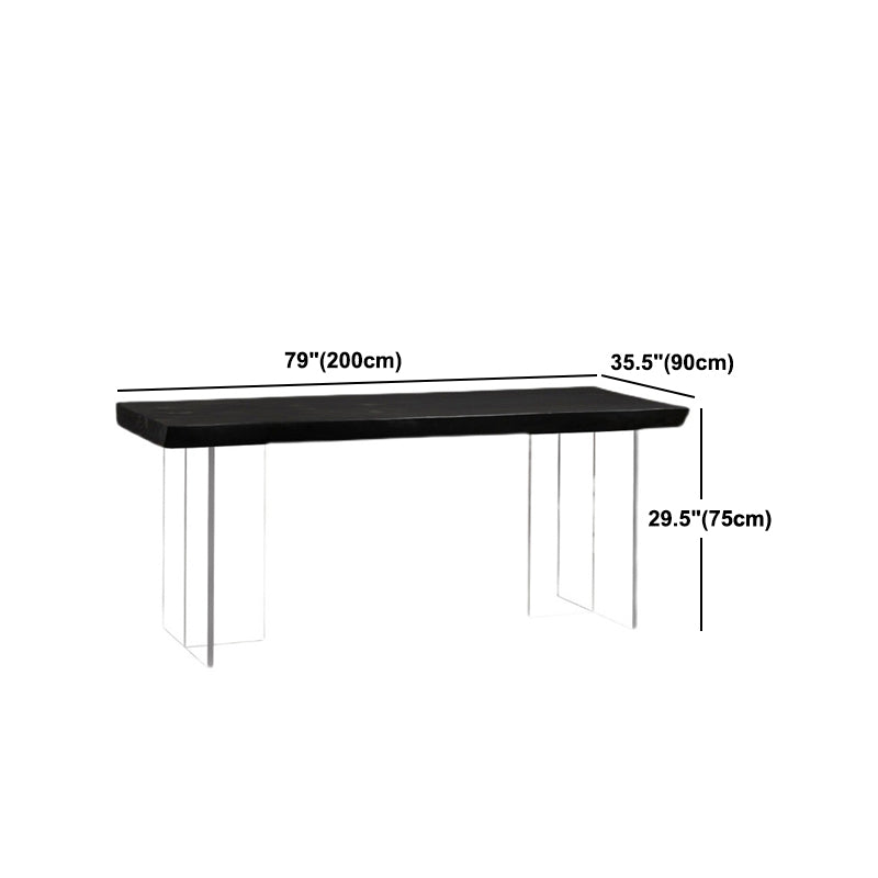 Wood Top Dining Table Traditional Luxury Table with Double Pedestal Base