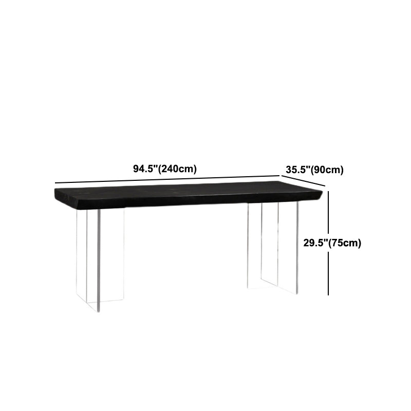 Wood Top Dining Table Traditional Luxury Table with Double Pedestal Base