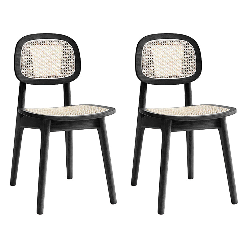 Open Back Dining Side Chair Traditional Solid Wood Side Chair Set