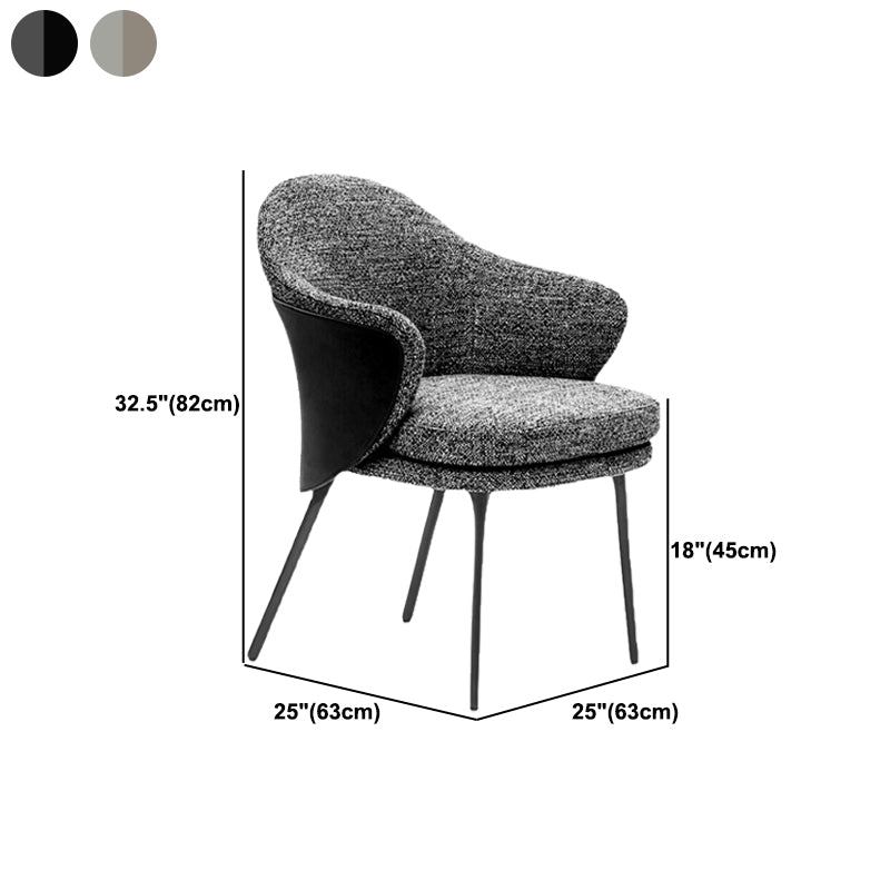 Contemporary Style Dining Chair Upholstered Dining Chair in Gray