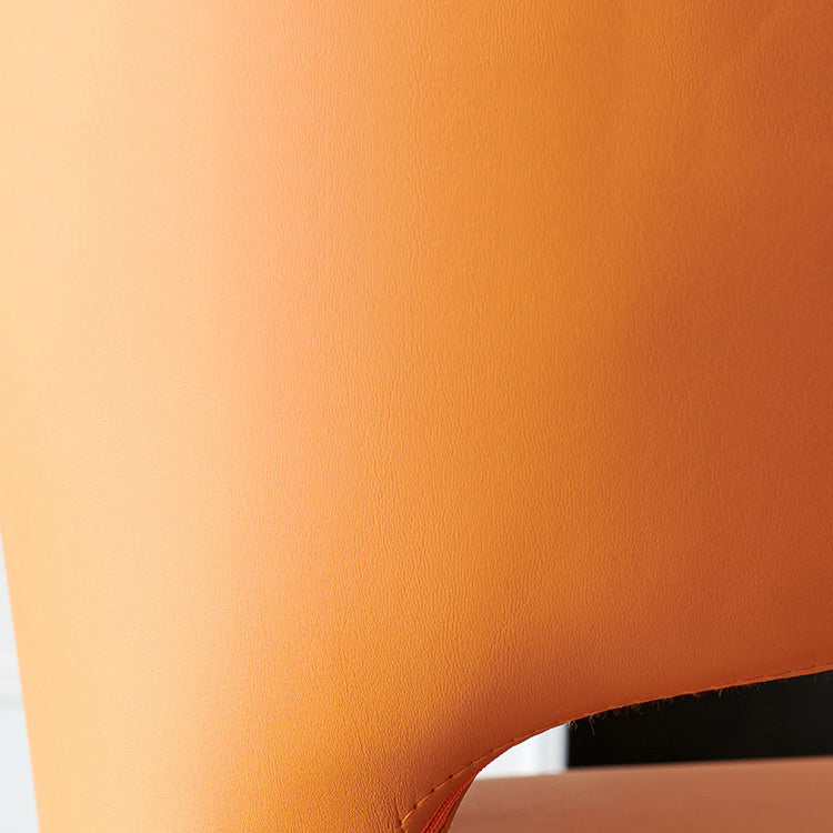 Matte Finish Solid Back Chair for Dining Room Faux Leather Contemporary Dining Chair