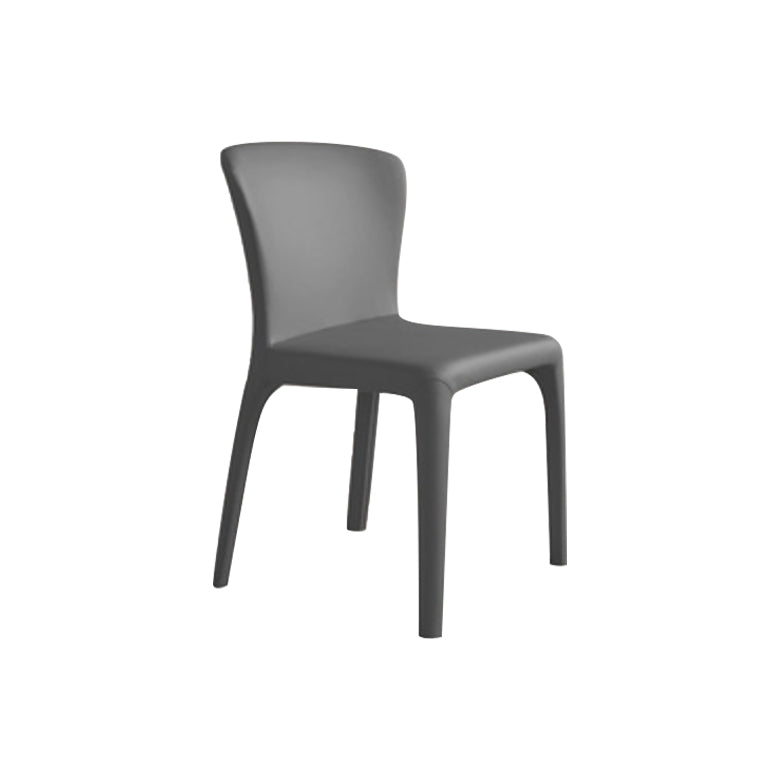 Matte Finish Solid Back Chair for Dining Room Faux Leather Contemporary Dining Chair