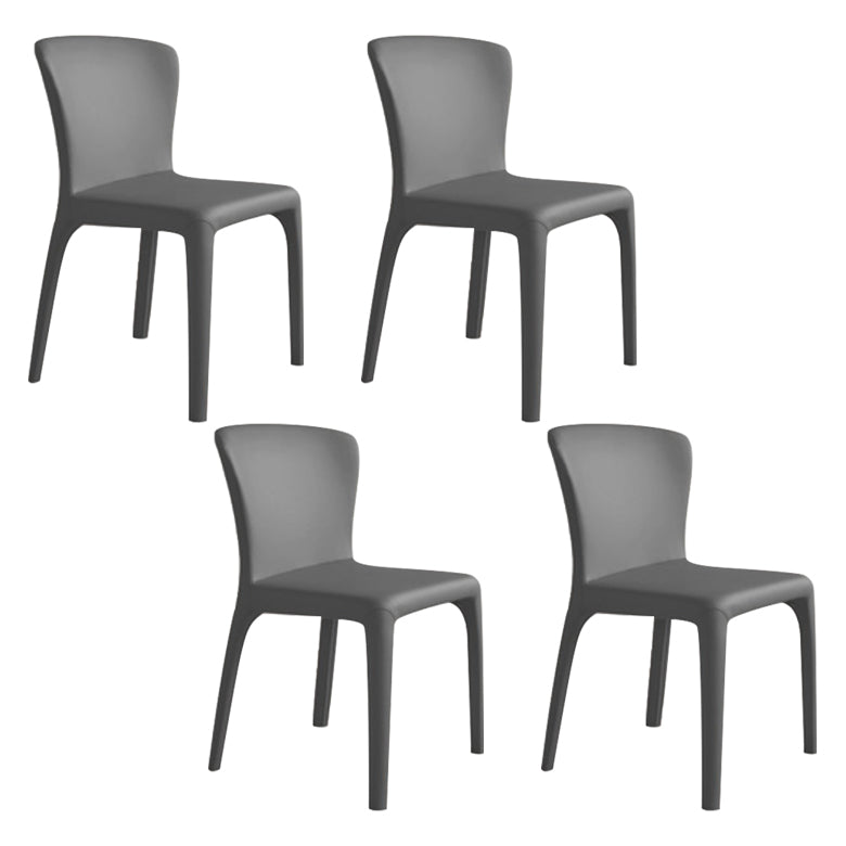 Matte Finish Solid Back Chair for Dining Room Faux Leather Contemporary Dining Chair