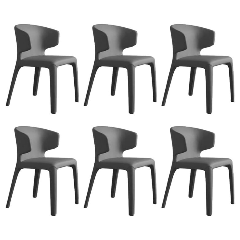 Matte Finish Solid Back Chair for Dining Room Faux Leather Contemporary Dining Chair