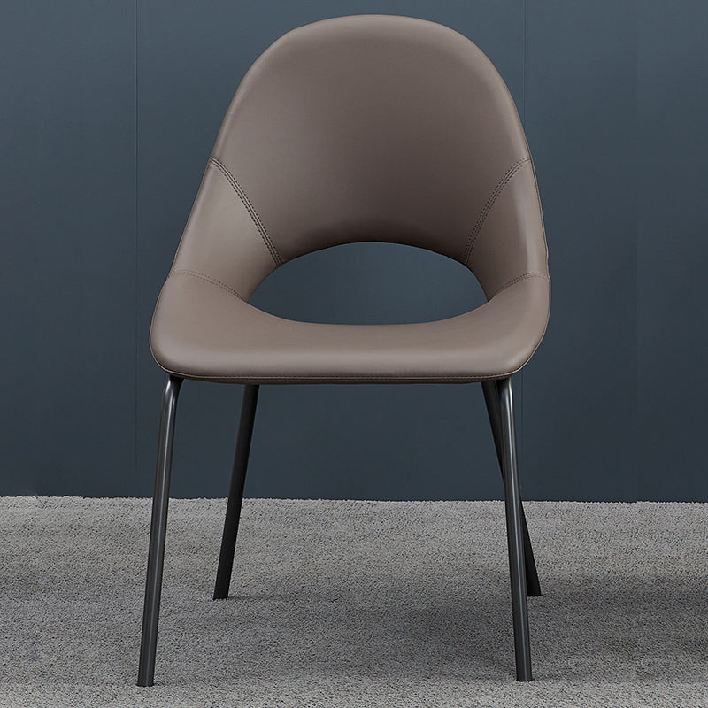 Industrial Dining Chair with Metal Legs Open Back Side Chair for Home