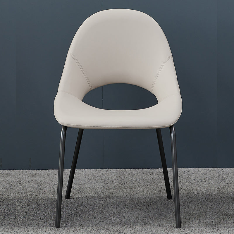 Industrial Dining Chair with Metal Legs Open Back Side Chair for Home