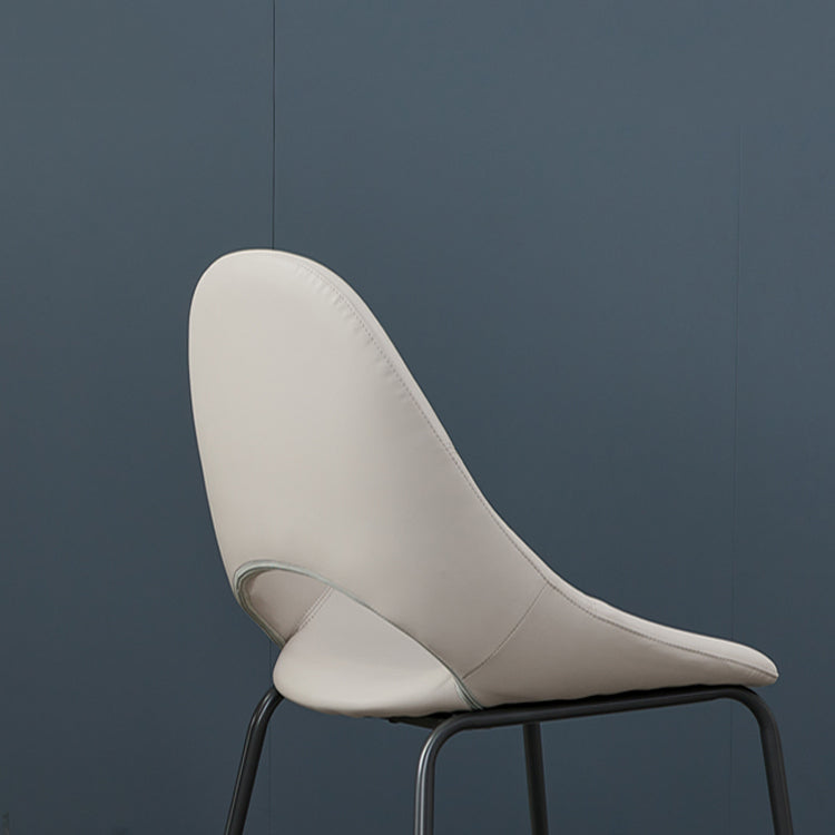 Industrial Dining Chair with Metal Legs Open Back Side Chair for Home