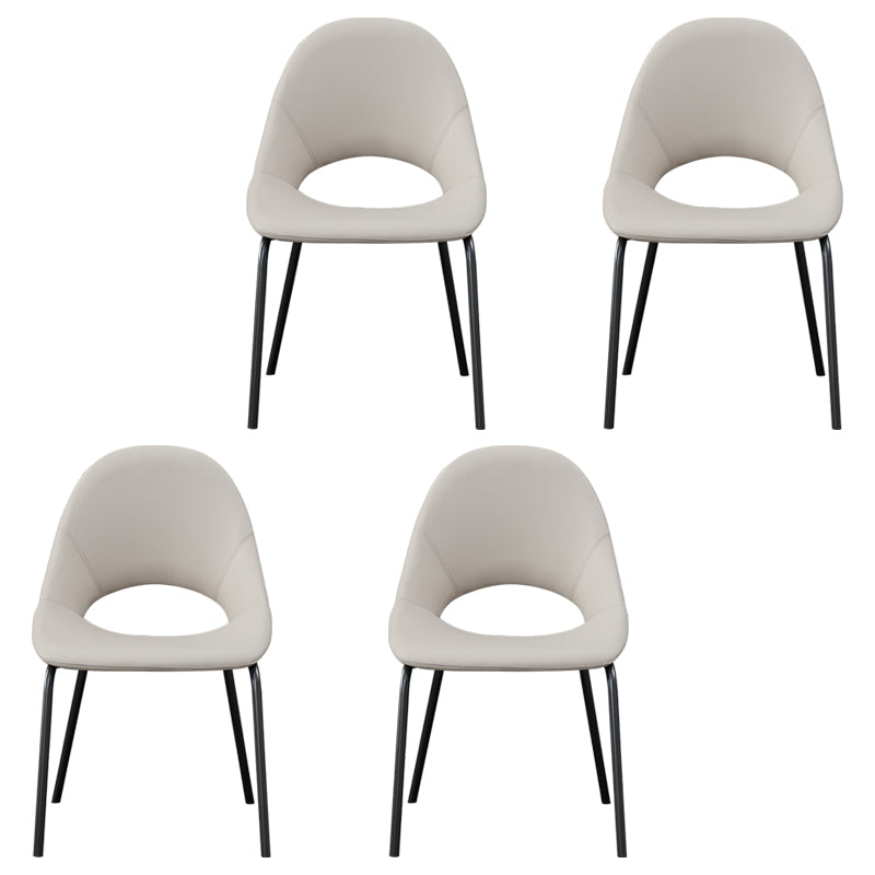 Industrial Dining Chair with Metal Legs Open Back Side Chair for Home