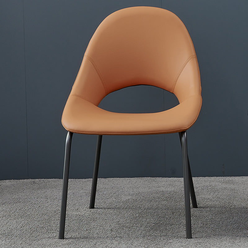 Industrial Dining Chair with Metal Legs Open Back Side Chair for Home