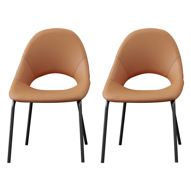 Industrial Dining Chair with Metal Legs Open Back Side Chair for Home