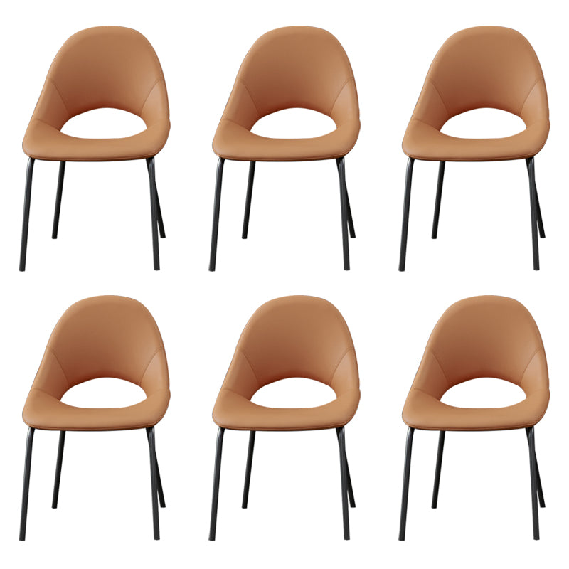 Industrial Dining Chair with Metal Legs Open Back Side Chair for Home