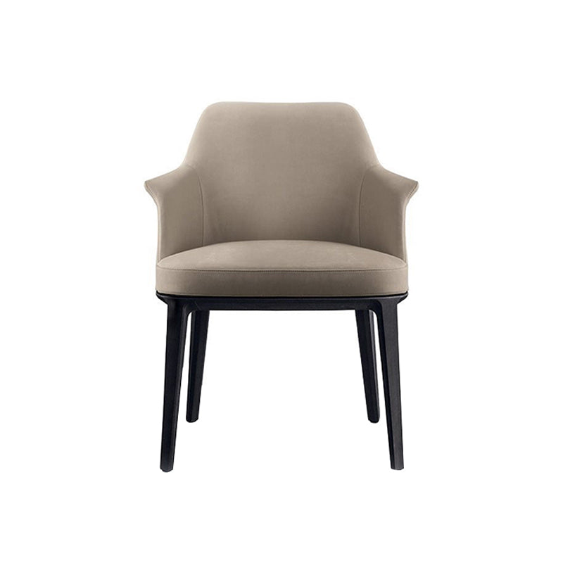 Upholstered Dining Accent Chair Faux Leather and Solid Wood Dining Room Chair