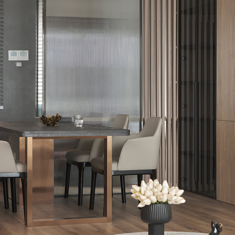 Upholstered Dining Accent Chair Faux Leather and Solid Wood Dining Room Chair