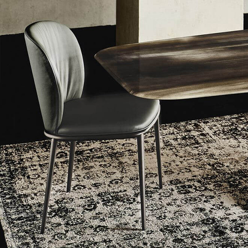 Modern Dining Chairs Armless Dining Chairs with Metal Legs for Kitchen